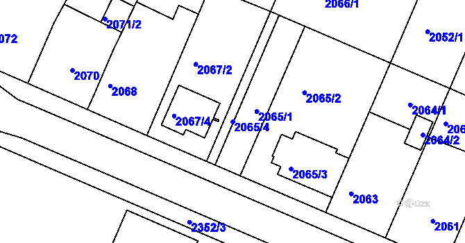Parcela st. 2065/4 v KÚ Teplice-Trnovany, Katastrální mapa