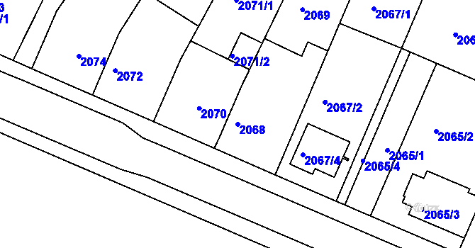 Parcela st. 2068 v KÚ Teplice-Trnovany, Katastrální mapa