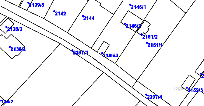 Parcela st. 2146/3 v KÚ Teplice-Trnovany, Katastrální mapa