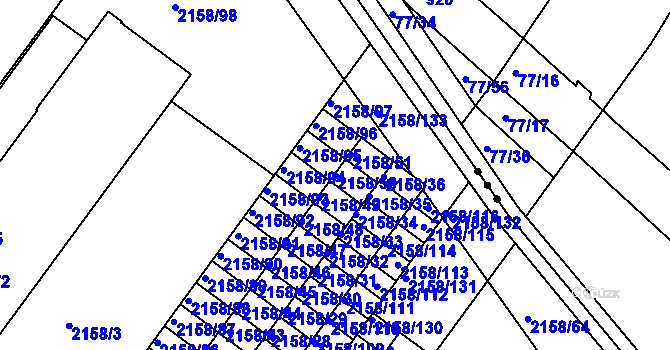 Parcela st. 2158/50 v KÚ Teplice-Trnovany, Katastrální mapa