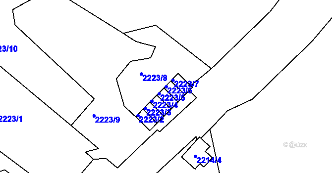 Parcela st. 2223/6 v KÚ Teplice-Trnovany, Katastrální mapa