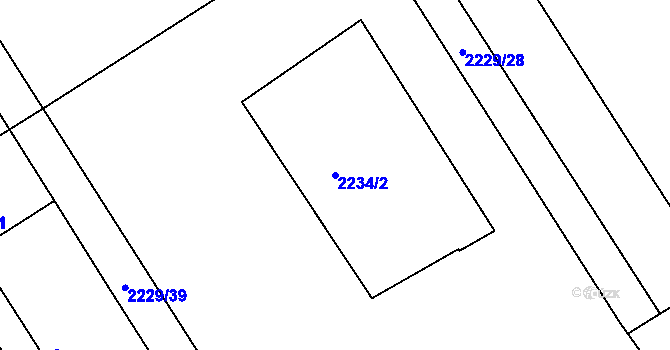 Parcela st. 2234/2 v KÚ Teplice-Trnovany, Katastrální mapa