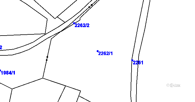 Parcela st. 2262/1 v KÚ Teplice-Trnovany, Katastrální mapa