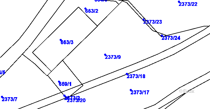 Parcela st. 2373/9 v KÚ Teplice-Trnovany, Katastrální mapa