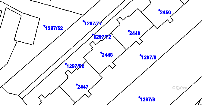 Parcela st. 2448 v KÚ Teplice-Trnovany, Katastrální mapa