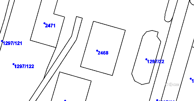 Parcela st. 2468 v KÚ Teplice-Trnovany, Katastrální mapa