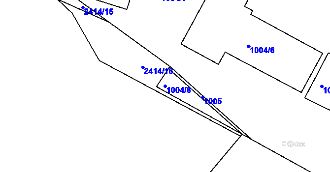 Parcela st. 1004/8 v KÚ Teplice-Trnovany, Katastrální mapa