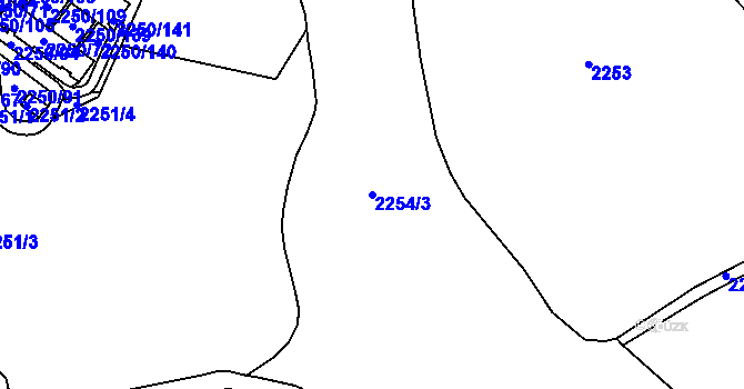 Parcela st. 2254/3 v KÚ Teplice-Trnovany, Katastrální mapa