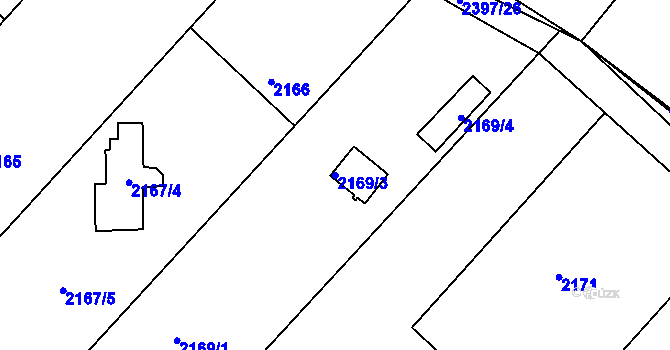 Parcela st. 2169/3 v KÚ Teplice-Trnovany, Katastrální mapa