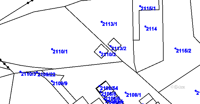 Parcela st. 2110/2 v KÚ Teplice-Trnovany, Katastrální mapa
