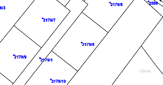 Parcela st. 2179/8 v KÚ Teplice-Trnovany, Katastrální mapa