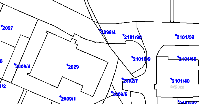 Parcela st. 2392/8 v KÚ Teplice-Trnovany, Katastrální mapa