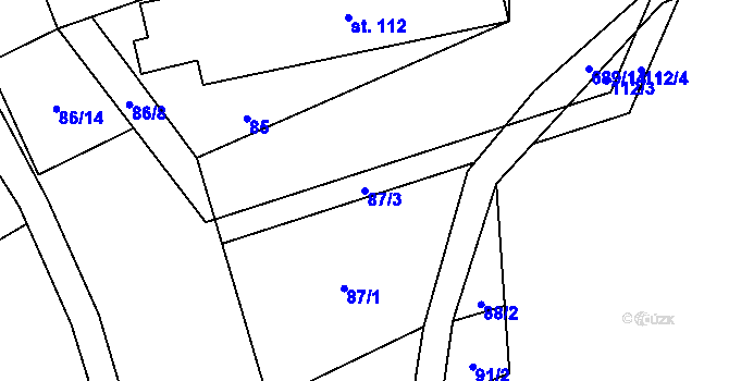 Parcela st. 87/3 v KÚ Teplice nad Bečvou, Katastrální mapa