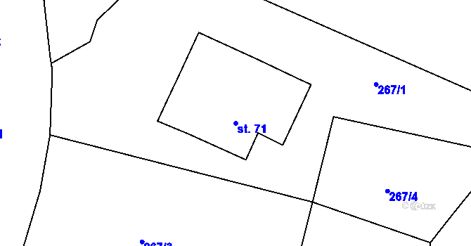 Parcela st. 71 v KÚ Teplice nad Bečvou, Katastrální mapa
