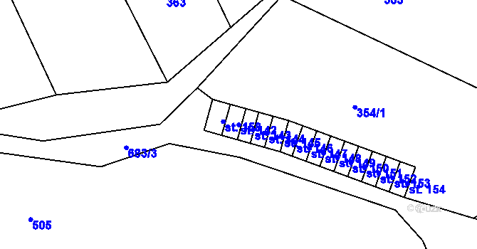 Parcela st. 142 v KÚ Teplice nad Bečvou, Katastrální mapa