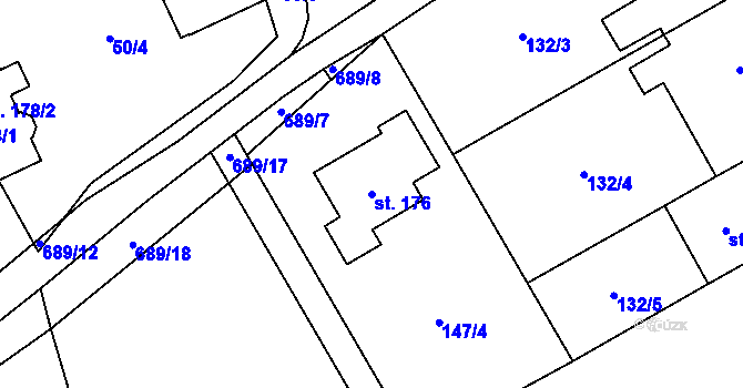 Parcela st. 176 v KÚ Teplice nad Bečvou, Katastrální mapa