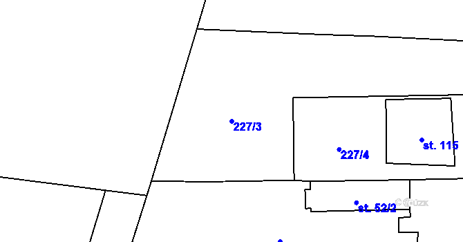 Parcela st. 227/3 v KÚ Teplice nad Bečvou, Katastrální mapa