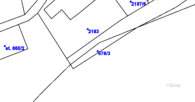 Parcela st. 678/3 v KÚ Teplice nad Bečvou, Katastrální mapa