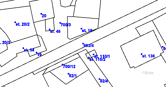 Parcela st. 692/4 v KÚ Teplice nad Bečvou, Katastrální mapa