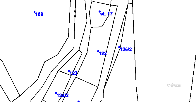 Parcela st. 122 v KÚ Dědov, Katastrální mapa