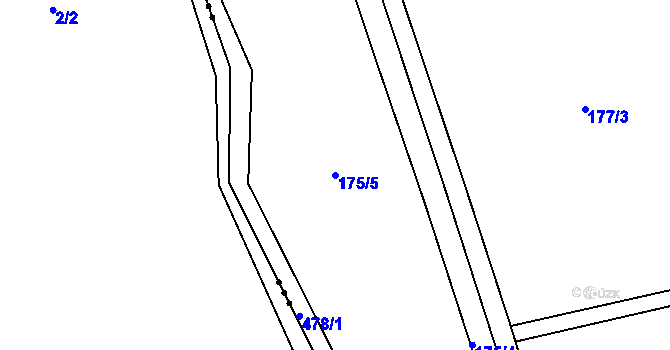 Parcela st. 175/5 v KÚ Dědov, Katastrální mapa