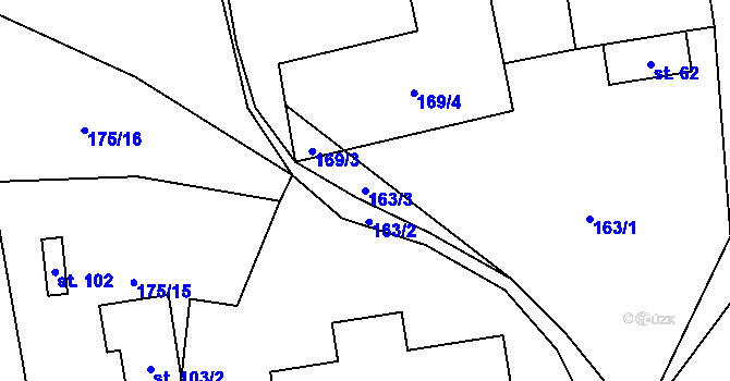 Parcela st. 163/3 v KÚ Dědov, Katastrální mapa