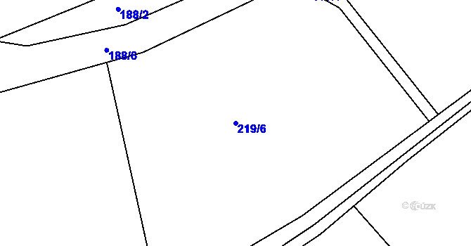 Parcela st. 219/6 v KÚ Dolní Teplice, Katastrální mapa
