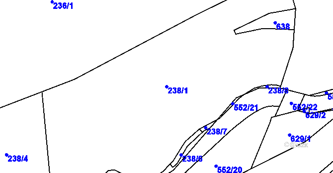 Parcela st. 238/1 v KÚ Dolní Teplice, Katastrální mapa