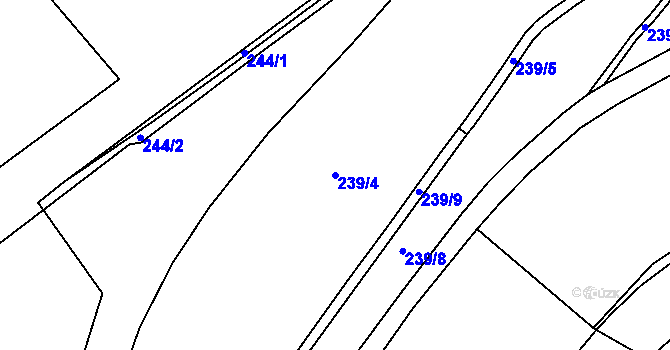 Parcela st. 239/4 v KÚ Dolní Teplice, Katastrální mapa
