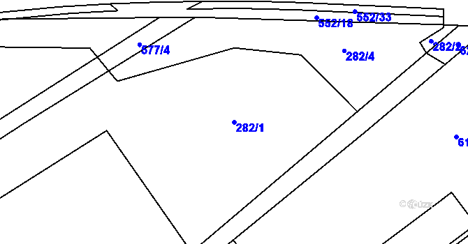 Parcela st. 282/1 v KÚ Dolní Teplice, Katastrální mapa