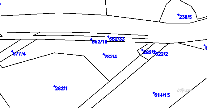 Parcela st. 282/4 v KÚ Dolní Teplice, Katastrální mapa
