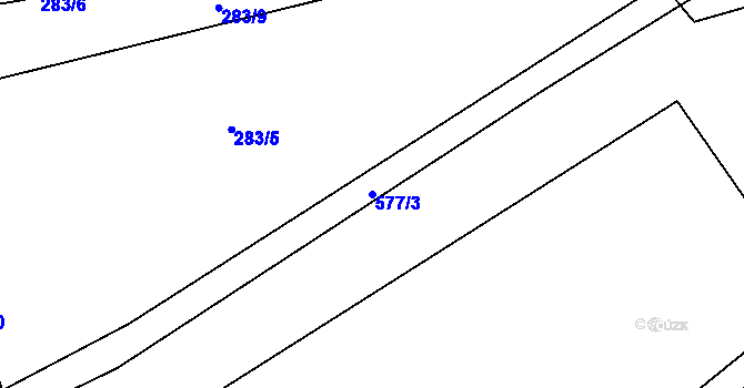 Parcela st. 577/3 v KÚ Dolní Teplice, Katastrální mapa