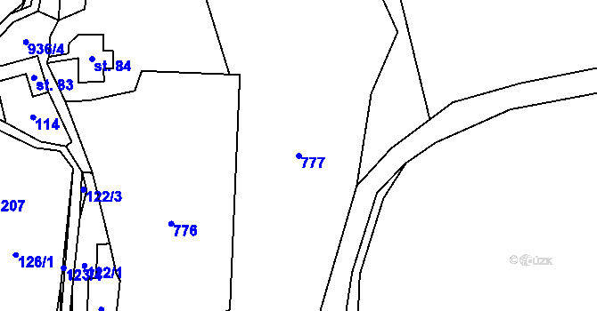 Parcela st. 777 v KÚ Horní Teplice, Katastrální mapa