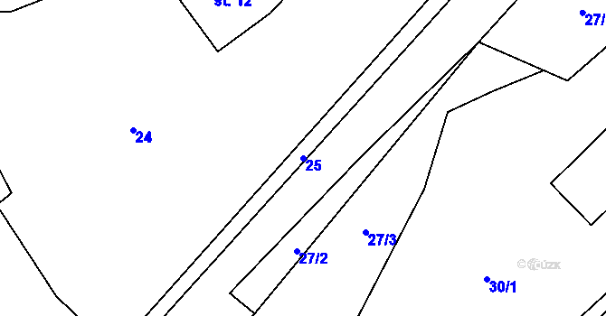 Parcela st. 25 v KÚ Horní Teplice, Katastrální mapa