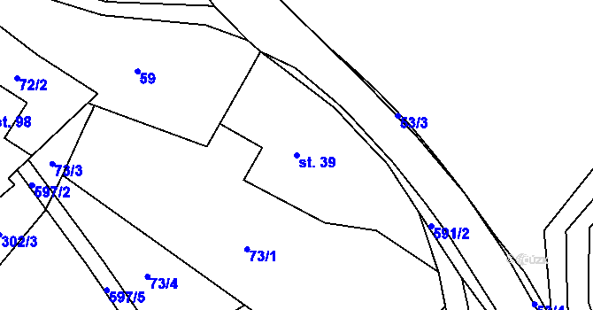 Parcela st. 39 v KÚ Javor u Teplic nad Metují, Katastrální mapa