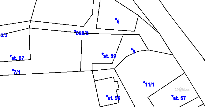 Parcela st. 59 v KÚ Javor u Teplic nad Metují, Katastrální mapa