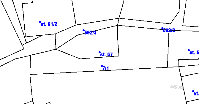 Parcela st. 67 v KÚ Javor u Teplic nad Metují, Katastrální mapa
