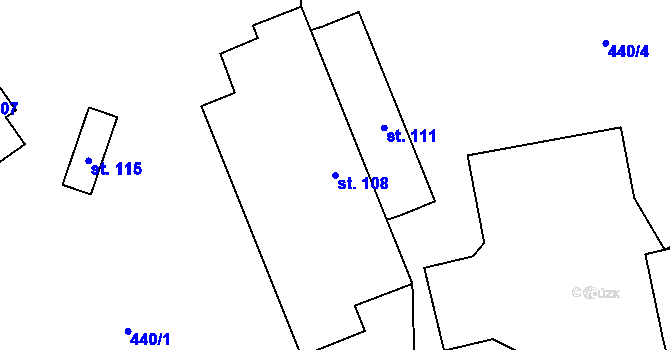Parcela st. 108 v KÚ Javor u Teplic nad Metují, Katastrální mapa