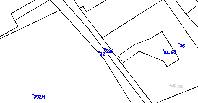 Parcela st. 32 v KÚ Javor u Teplic nad Metují, Katastrální mapa