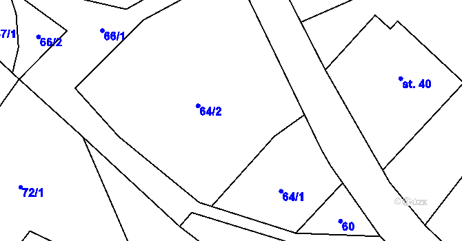 Parcela st. 64 v KÚ Javor u Teplic nad Metují, Katastrální mapa