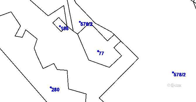 Parcela st. 77 v KÚ Javor u Teplic nad Metují, Katastrální mapa