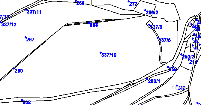 Parcela st. 337/10 v KÚ Javor u Teplic nad Metují, Katastrální mapa