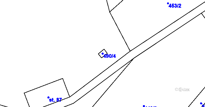 Parcela st. 490/4 v KÚ Javor u Teplic nad Metují, Katastrální mapa