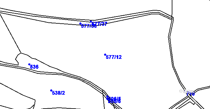 Parcela st. 577/12 v KÚ Lachov, Katastrální mapa