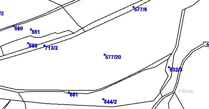 Parcela st. 577/20 v KÚ Lachov, Katastrální mapa