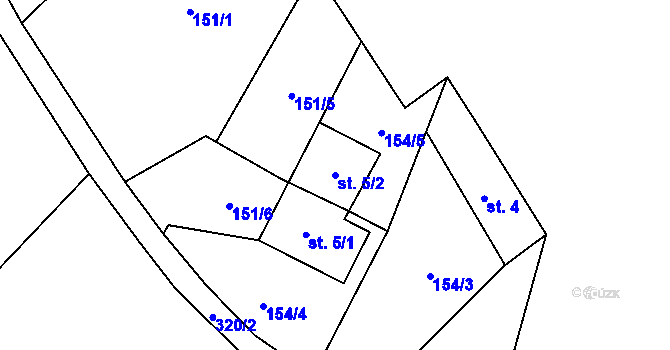 Parcela st. 5/2 v KÚ Skály u Teplic nad Metují, Katastrální mapa