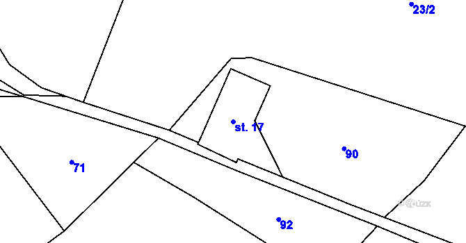 Parcela st. 17 v KÚ Skály u Teplic nad Metují, Katastrální mapa