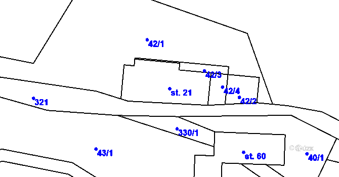 Parcela st. 21 v KÚ Skály u Teplic nad Metují, Katastrální mapa