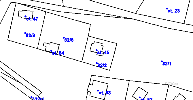 Parcela st. 45 v KÚ Skály u Teplic nad Metují, Katastrální mapa