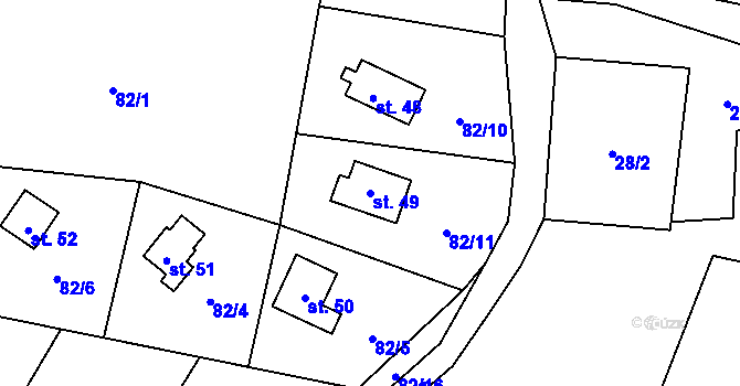 Parcela st. 49 v KÚ Skály u Teplic nad Metují, Katastrální mapa